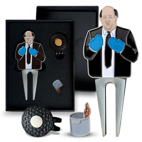 Golf Divot Tool Gift Set – Magnetic Divot Tool, Ball Marker, Hat Clip, & Case Made in USA from Durable Rust-Free Material for Easy Ball Marking, Repairing Divots, and Perfect Golf Gifts - color: Kevin