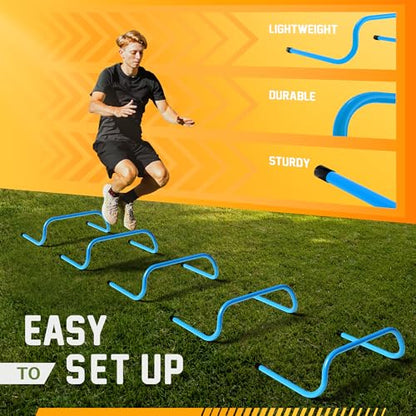 Yes4All Agility Speed Training Agility Hurdles for Athletes - 5 Pack - Speed and Agility Training Equipment for Soccer Basketball Football Hurdle Training - color: D. Set 5 Hurdles Blue