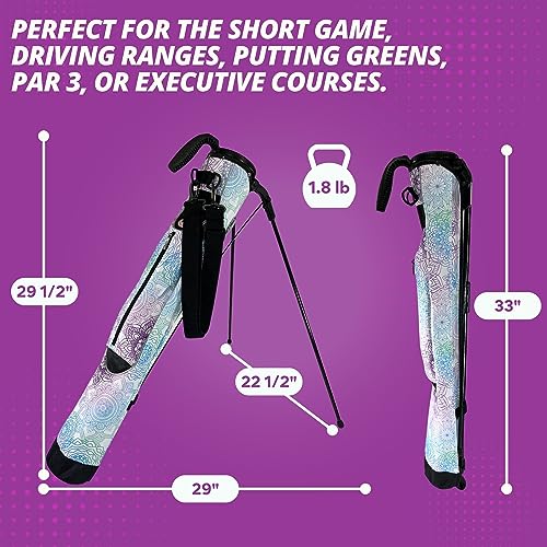 Taboo Fashion Sunday Golf Bags for Women - Lightweight Golf Range Bag with Self Flexing Stand and Shoulder Strap for Driving Range, Par 3 or Executive Course - color: Mandala