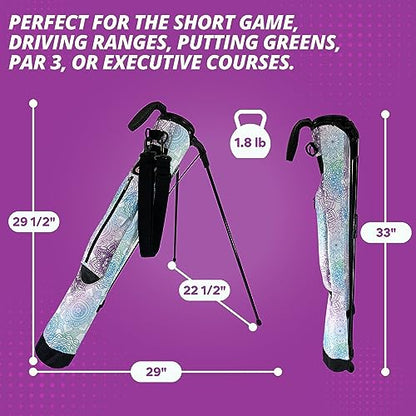 Taboo Fashion Sunday Golf Bags for Women - Lightweight Golf Range Bag with Self Flexing Stand and Shoulder Strap for Driving Range, Par 3 or Executive Course - color: Mandala