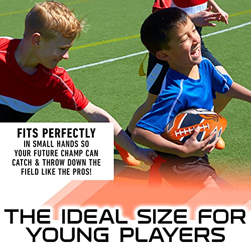 Franklin Sports NFL Team Footballs - Rubber Youth Mini Balls for All Teams - Kids 8.5" Football + Air Pump Sets - Official NFL Licensed - style: Denver Broncos