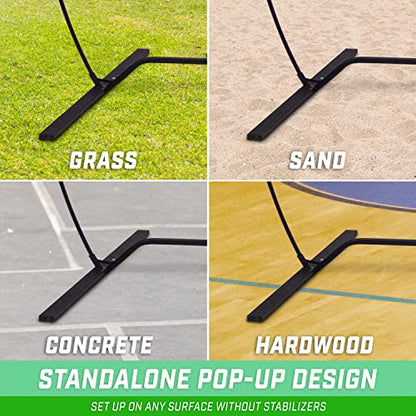 GoSports Freestanding Volleyball Training Net - 12 ft or 20 ft - Indoor our Outdoor Use, Instant Setup, and Height Adjustable - style: 20 ft