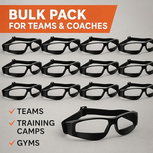 Liberty Imports 12 Pack Basketball Dribbling Goggles Adjustable Sport Training Glasses Aid for Team Training Aid Basketball Equipment Safety Specs for Adult Teenagers Youth