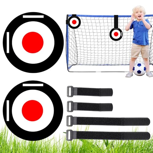 Soccer Targets for Goal, Training Equipment for Football Hockey Lacrosse - Goal Target Discs & Adjustable Straps, Football Shooting Aiming Agility Practice Game - size: #2 (2 pack x 9.8")