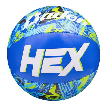 Baden | Hex | Soft Touch Mini 3-Pack | 4 inch Football, Soccer Ball, Football | Safe for Indoor Play | Blue/Lime