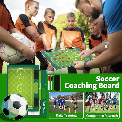 Magnetic Coach Marker Boards, Dry Erase Double-Sided Coach Lineup Clipboard, Coaches Gift, Fit for Basketball, Football, Soccer, Baseball - style: Soccer clipboard for coaches magnetic