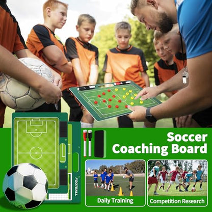 Magnetic Coach Marker Boards, Dry Erase Double-Sided Coach Lineup Clipboard, Coaches Gift, Fit for Basketball, Football, Soccer, Baseball - style: Soccer clipboard for coaches magnetic