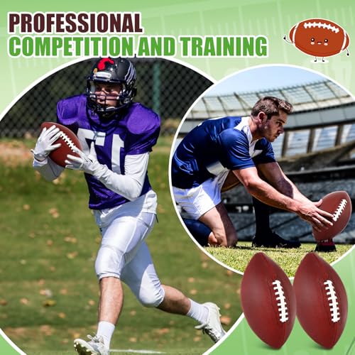 Syhood 12 Pack Composite Leather Footballs Official Size Footballs Bulk Leather Inflatable Football with Pump Regulation Highschool College Football for Training and Recreational Play - color: Brown, size: Size 9