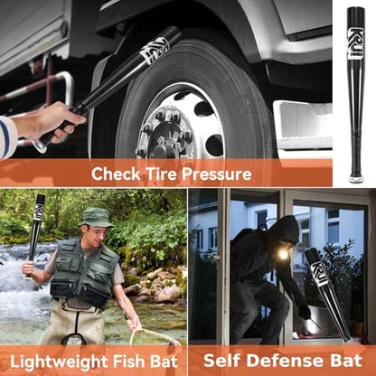 KRUI Aluminum Baseball Bat, 18 Inch Self Defense Bat, Lightweight Bat for Tire Checker, Fish, Keeps in Home, Car, Backpack for Self Defense - color: Black