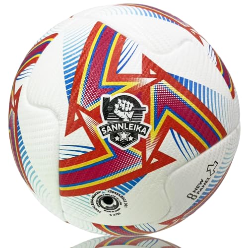 Aurora Series Soccerball Size 5 High-end Ball for Soccer Players Official Match Ball Level Quality - color: Yellow-Red Amateur level no accessories only ball