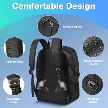 Basketball Bag Backpack with Ball & Shoes Compartment for Soccer Ball Volleyball Football, Large Sports Bag Backpack - color: Black