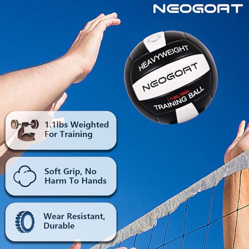 1.1LBS Weighted Heavy Volleyball For Setters Serve Trainer Setter Weighted Volleyball Training Equipment Size 5 Soft PU Leather, Durable for in&Outdoor Training, Perfect for Setting, Rebounders