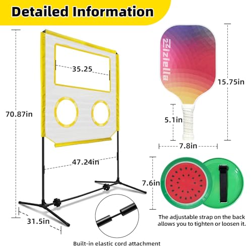 Indoor Paddle Game with Net, Portable Pickleball Set with Net for Family or Solo Fun, All in One Outdoor Sports - Badminton, Pingpong, Tennis for Lawn, Backyard, Camping, Beach