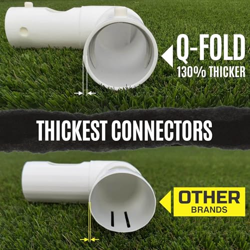 QuickPlay Q-Fold Match Soccer Goal – 30-Second Folding Design for Easy Setup | Portable Net for Backyard | Weatherproof Goal Post for Adults & Kids – [Single Goal] - style: 6 x 4'