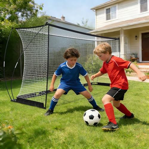 Soccer Goal, Soccer Net Easy Setup, Backyard Portable Net Collapsible Metal Base for Youth Adults,Ground Stakes Included - Multiple Sizes - size: 21/7FT