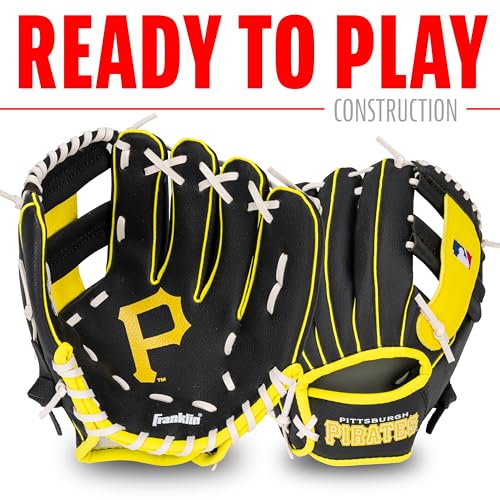 Franklin Sports MLB Youth Teeball Glove and Ball Set - Kids Baseball and Teeball - Perfect First Kids Glove - 9.5"