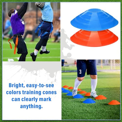 Wettarn 10/16 Player Flag Football Belts Adjustable Flag Football Set with Cones Bag for Youth Adults Kids Training Sport - color: Blue, Orange