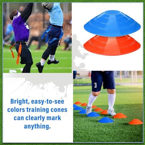 Wettarn 10/16 Player Flag Football Belts Adjustable Flag Football Set with Cones Bag for Youth Adults Kids Training Sport - color: Blue, Orange