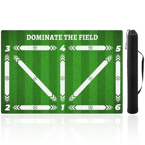 Britimes Soccer Training Mat Football Footstep Training Mat 35 * 24 in - color: Green Lawn