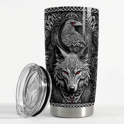 Viking Cup Tumbler 20oz Viking Gifts for Men Vikings Stainless Steel Insulated Tumblers Coffee Travel Drinking Mug Gift for Birthday Christmas - color: Viking 1