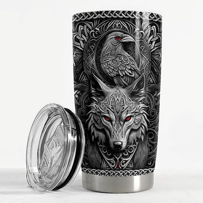 Viking Cup Tumbler 20oz Viking Gifts for Men Vikings Stainless Steel Insulated Tumblers Coffee Travel Drinking Mug Gift for Birthday Christmas - color: Viking 1