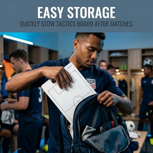 Soccer Coaching Board, Professional Soccer Tactics Board for Coaches, Portable Dry-Erase Soccer Whiteboard for Tactical Diagrams and Game Analysis