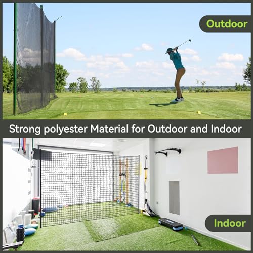 Golf Nets Practice，Sports Nets for Backyard Driving Real Golf Balls10ft to 60ft, Ball Stop Netting for Garage Swing Training, Indoor Outdoor Nylon Heavy Duty Soccer, Basketball, Pickleball Accessories - size: 15ftx30ft