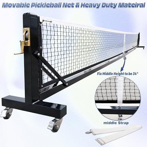 Seliyoo Pro Portable Pickleball Net System Portable Pickleball Net Outdoor,Heavy Duty Premium-Grade Brass Winder 22 FT Regulation Size Pickleball Court Equipment Indoor or Outdoors
