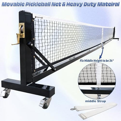 Seliyoo Pro Portable Pickleball Net System Portable Pickleball Net Outdoor,Heavy Duty Premium-Grade Brass Winder 22 FT Regulation Size Pickleball Court Equipment Indoor or Outdoors