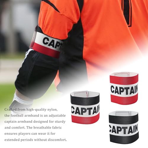 3pcs Captain Arm Bands for Soccer, Football, and Rugby Stylish Black Armbands for Youth and Adult Teams Perfect for Soccer, Volleyball, and More