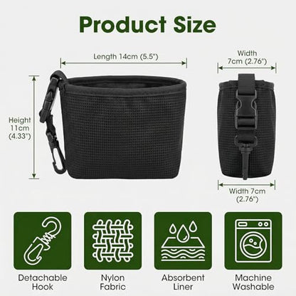 1 Pack Black Golf Club & Ball Cleaning Bag - Golf Bag Accessories, Waterproof Liner Detachable Clip Machine Washable for Course Practice Golfer Gifts for Men