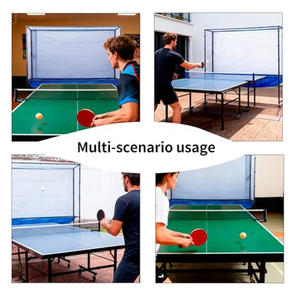 Extra Wide Table Tennis Ball Catch Net, Floor Standing Practice Net with Wheels, Durable Ball Recycling Collector for Multi-Ball Training, Table Tennis Accessories & Serve Practice