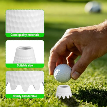 8pcs Golf Simulator Tees, 8 Size 0.4-2in/1-5cm Height Durable Plastic Golf Hitting Off Mats Tees Accessories for Indoor Outdoor Sim Practice Training Turf Driving Range (White)