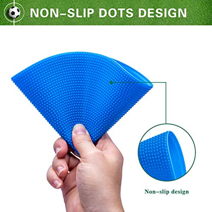 Spot Markers Rubber Floor Dots 9inch Non Slip Agility Dots Flat Cones for Kids Sports Soccer Basketball Training, Social Distancing, Preschool Kindergarten Classroom - style: 12Pcs Blue