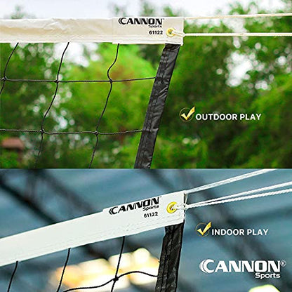Cannon Sports Volleyball Net - Durable Indoor Outdoor Net (30 FT Length x 3 FT High) for Recreational, Backyard, Gymnasium, & Beach Play - Pro Quality 2mm Braided Rope Cable - Easy Setup
