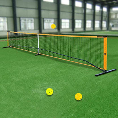 YIYIBYUS Portable Pickleball Net Set with 4 Pickleball Paddles Pickleball Net Carry Bag 22 FT Pickleball Net Regulation Full Size for Driveway, Home, Backyard Weather Resistant Metal Frame