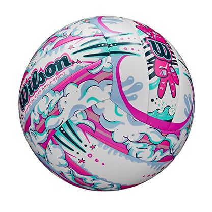 Wilson AVP Hawaii Outdoor Volleyball + Frisbee Kit - color: White/Purple, style: Graffiti