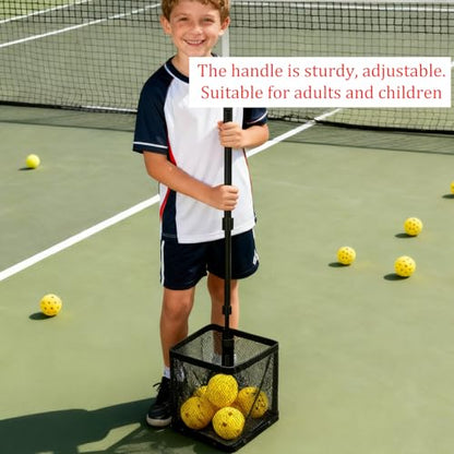WIGERLON Pickleball Picker Upper,Pickleball Basket for Pickleball Retriever,Pickleball Collector for Coach or Training Pickleball Ball Holder Holds Up to 24 Balls