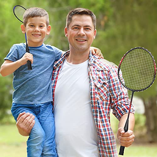 KH Badminton Rackets Set of 2 4 6 for Adults Kids,Beach Lawn Backyard Game Outdoor Sports,Racquets,Shuttlecocks & Carry Bag Included - color: Black, Red, Blue (4 Player)