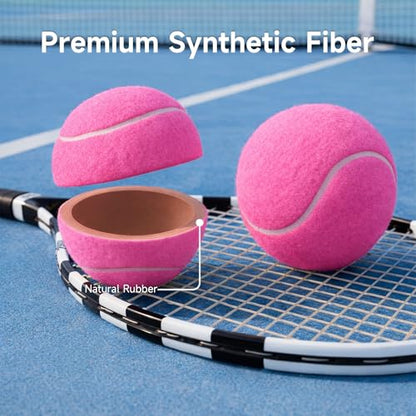 Tennis Balls, 4 Pack Training Tennis Balls – Practice Balls for Beginners & Playing Balls for Dogs - color: Pink
