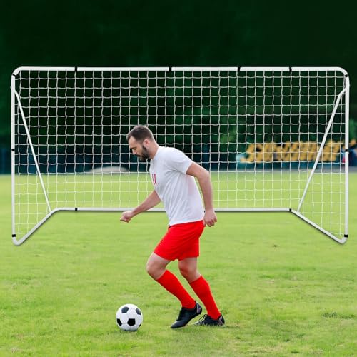Liliful 12 x 6/10 x 6.5/8 x 5 ft Soccer Goal for Backyard Portable Soccer Net and Steel Weatherproof Frame Folding Goals with 6 Ground Stakes for Adults Youth Outdoor Training Competition