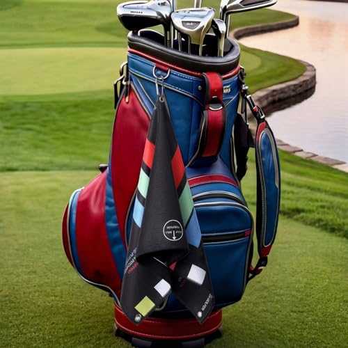2 Pcs 31.9 x 15 Golf Towel Training Aid Portable Golf Trainer Alignment Towel for for Beginner Golfers Ball Position Putting Chipping Range Practice Build Consistency in Setup