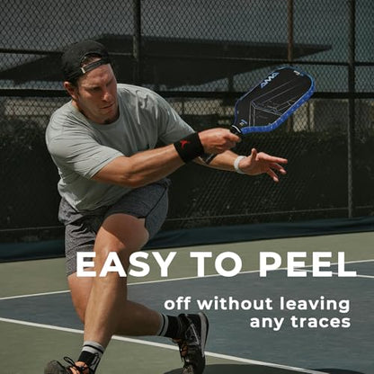 PICKLETECH Pickleball Paddle Protection Tape - Paddle Head Edge Guard - Racket Edge Protection Tape -Fit Perfectly Curved Edge -No Wrinkling - color: Blue Grid, size: Width 20mm