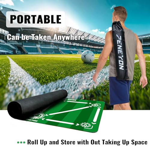 Soccer Training Equipment,Soccer Training Mat Improve Strength,Agility and Coordination,Anti-Slip Silent Absorption Soccer Footwork Training Mat,Soccer Trainer for Indoor/Outdoor Drills - style: Professional Set 47*31 IN - C