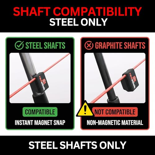 Shaft SNAP Magnetic Golf Alignment Stick Specially Designed for Steel Shafts - 10.24in Ultra-Light 0.37oz Training Aid for Putters, Irons and Wedges