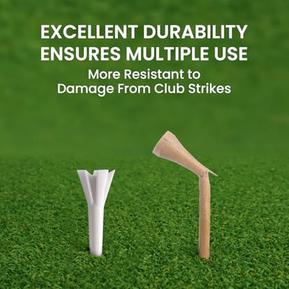 Amy Sport Golf Tees Plastic Unbreakable 1 1/2 Inch Value 120 Pack, Stable Short Tees with Side Spin Design for Less Friction & Par 3 Holes, Easy to Find for Driving Range