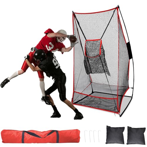 Football Kicking Cage: Quarterback Training Net for Passing Accuracy, Outdoor Practice for Youth & Adults - size: 3X6FT with Target