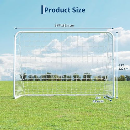 Portable Soccer Goal 6x4FT, Backyard Soccer Net and Frame, Foldable Pop Up Soccer Nets Training Equipment Suitable for Kids and Adults, Practice Training Goals, w/Carry Bag, Easy Setup