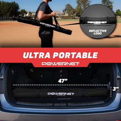 PowerNet Baseball Softball Portable Ball Caddy, Holds Bucket of Baseballs, Softballs, Tennis Balls, Use During Batting Practice Training and Drills - color: Black, style: Portable Batting Practice Ball Caddy