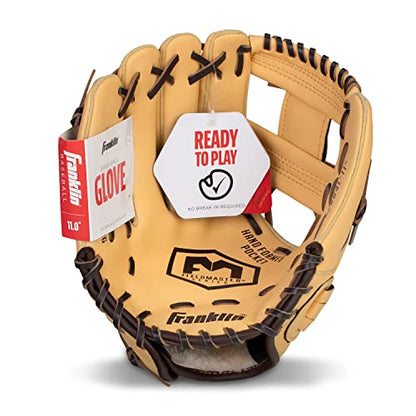 Franklin Sports Field Master Baseball + Softball Glove - Field Master Adult + Youth Baseball + Softball Mitt - Men's + Women's Gloves - Right Hand Throw - color: Camel, style: 11" - I Web